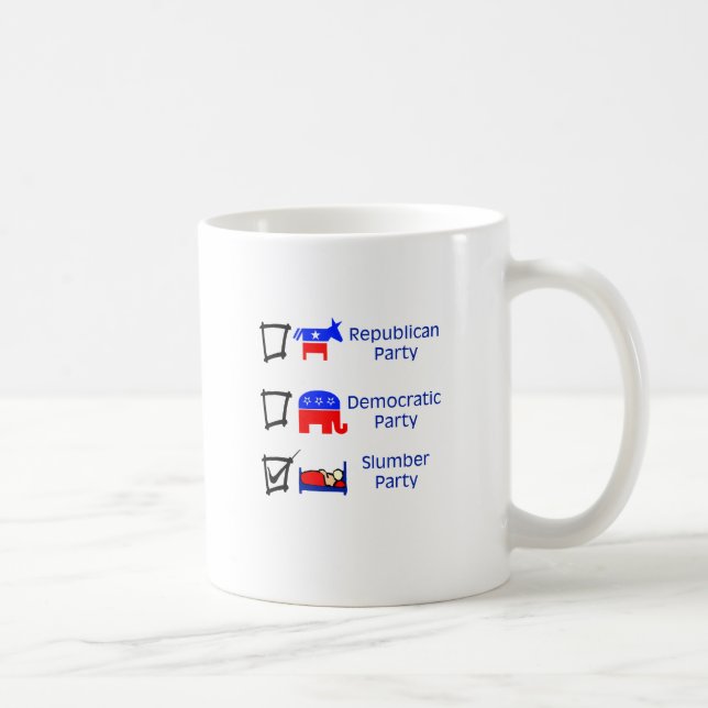 Mug Parti Républicain, Parti démocrate, soirée pyjamas (Droite)