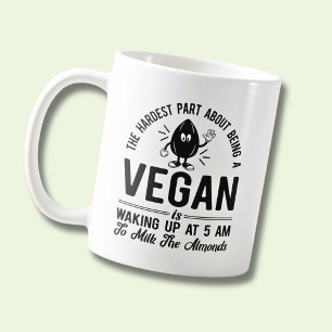 Mug Partie la plus dure Vegan, Lait les amandes, Vegan