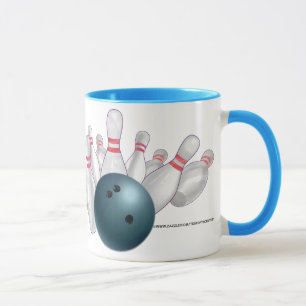 Mug Partie personnalisée bleue de boule de bowling