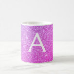 Mug Parties scintillant à étincelle rose pourpre Nom d<br><div class="desc">Pastel Pink and Purple Ombre Sparkle Parties scintillant Nom du monogramme et première tasse de café. La tasse fait le cadeau parfait pour quelqu'un qui aime l'or moderne et élégant.</div>