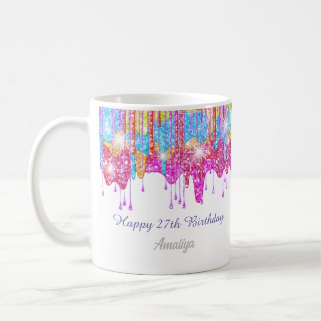 Mug Parties scintillant arc-en-ciel brillant de couleu (Gauche)