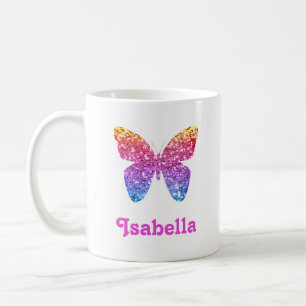Mug Parties scintillant arc-en-ciel papillon mignon fi