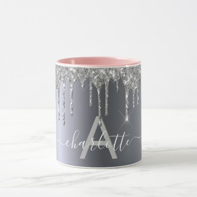 Mug Parties scintillant argent goutte le nom du monogr (Centre)