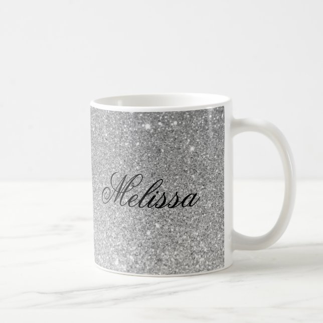 Mug Parties scintillant argentée élégante Customisée (Droite)
