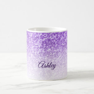 Mug Parties scintillant blanche et violette