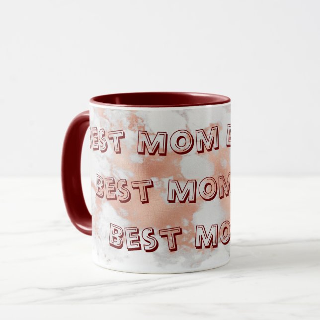 Mug Parties scintillant Blanche Luxe Marbre Rose Blanc (Devant gauche)