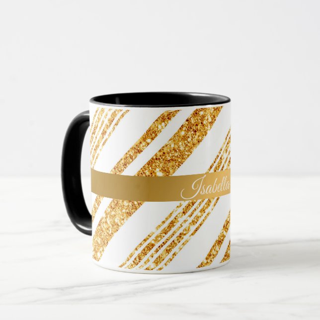 Mug Parties scintillant blanche or Boho Collection de  (Devant gauche)