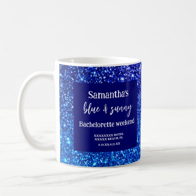 Mug Parties scintillant Bleue Bachelorette Fête Verre  (Gauche)