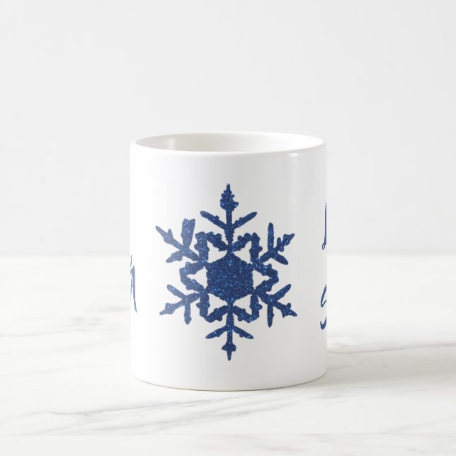 Mug Parties scintillant Bleue Flocon de neige Ville pe (Centre)