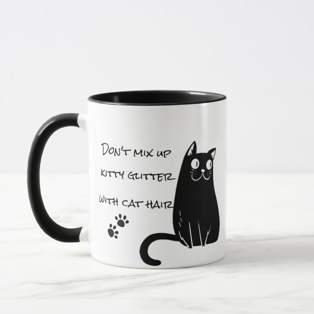 Mug Parties scintillant Chat Cheveux Mélange humour Ch (Gauche)