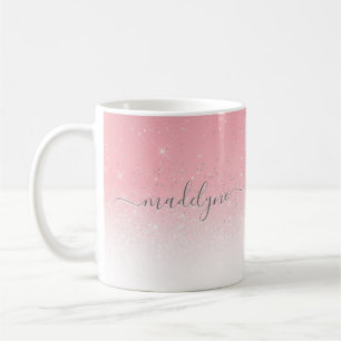 Mug Parties scintillant d'argent couleur rose pâle Omb