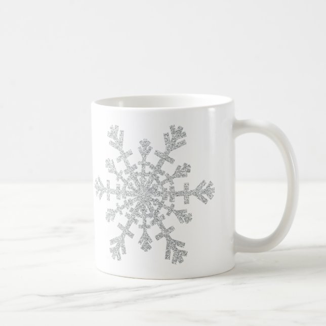 Mug Parties scintillant d'argent d'hiver Flocon de nei (Droite)