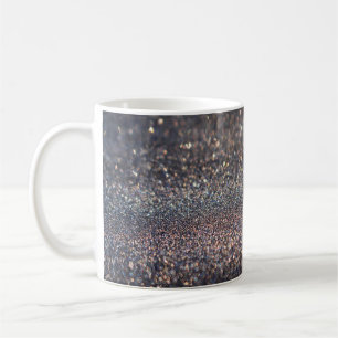 Mug Parties scintillant d'argent : Noir Bokeh Noël