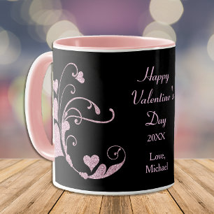 Mug Parties scintillant de la Saint Valentin au coeur
