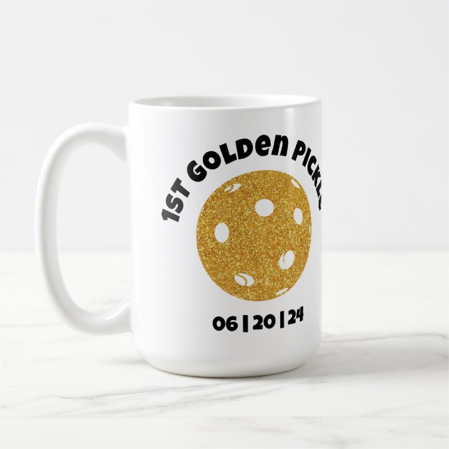 Mug Parties scintillant de Pickleball Gold Pickle doré (Gauche)