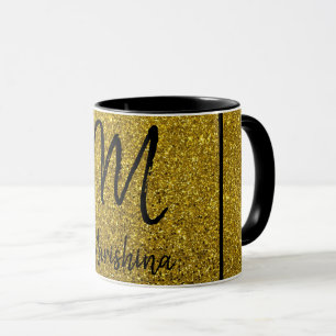 Mug Parties scintillant d'or Black Trier Personnalisé 