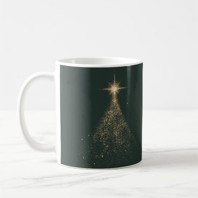 Mug Parties scintillant d'or brillant vert moderne pho (Gauche)