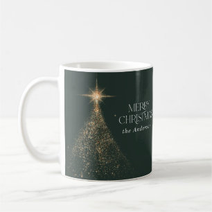 Mug Parties scintillant d'or brillant vert moderne pho