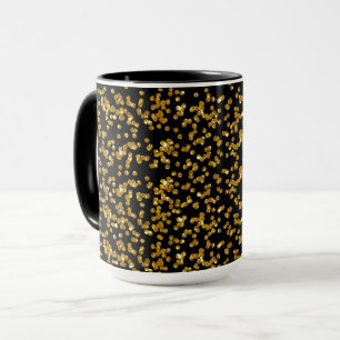 Mug Parties scintillant d'or Confetti et noir