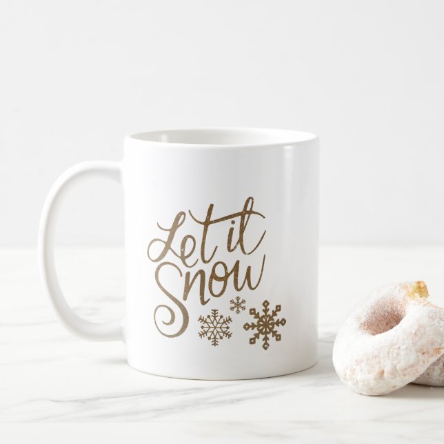Mug Parties scintillant d'or Laisser la calligraphie d (Avec donut)