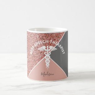 Mug Parties scintillant d'or Rose orthophoniste Person
