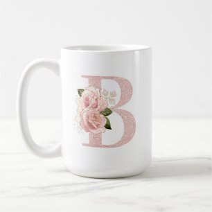 Mug Parties scintillant d'or Rose pâle de fille Monogr