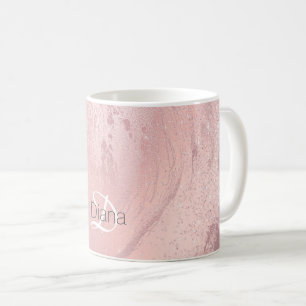 Mug parties scintillant élégante en marbre rose rose