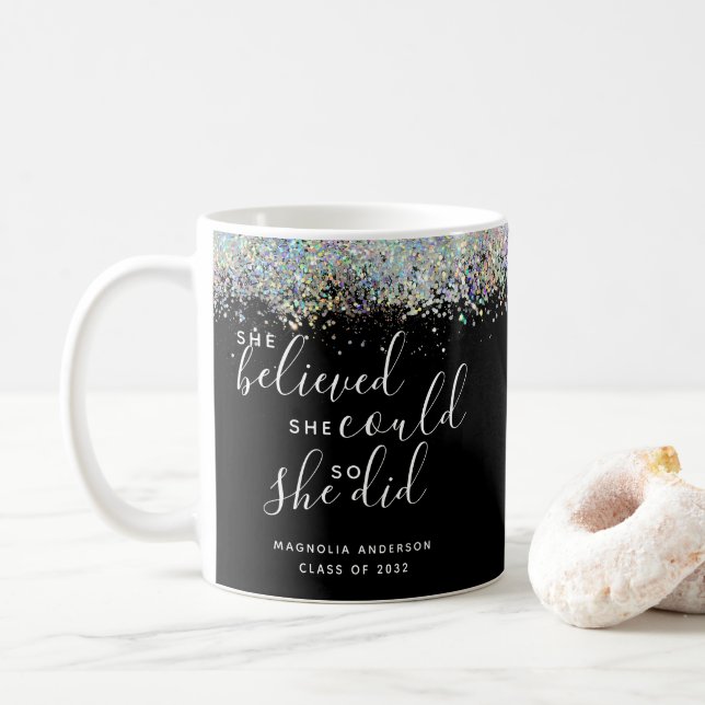 Mug Parties scintillant Elle Croyait Qu'Elle Pourrait  (Avec donut)