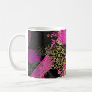 Mug Parties scintillant en or noir rose Brush moderne