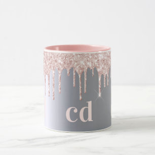 Mug Parties scintillant en or rose argent gouttes de