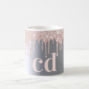 Mug Parties scintillant en or rose argent gouttes mon