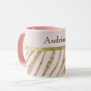 Mug Parties scintillant en or rose pâle Zebra