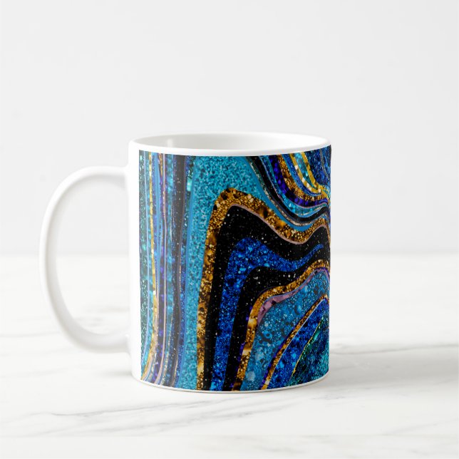 Mug Parties scintillant en verre étincelante marbre bl (Gauche)