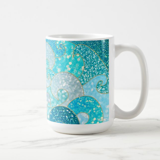 Mug Parties scintillant Faux de Sirène Bleue Mer - Tur (Droite)
