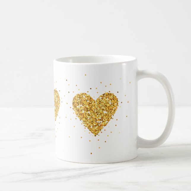 Mug Parties scintillant Gold Heart Texture (Droite)