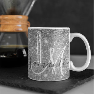 Mug Parties scintillant gris moderne éclabousser Nom p