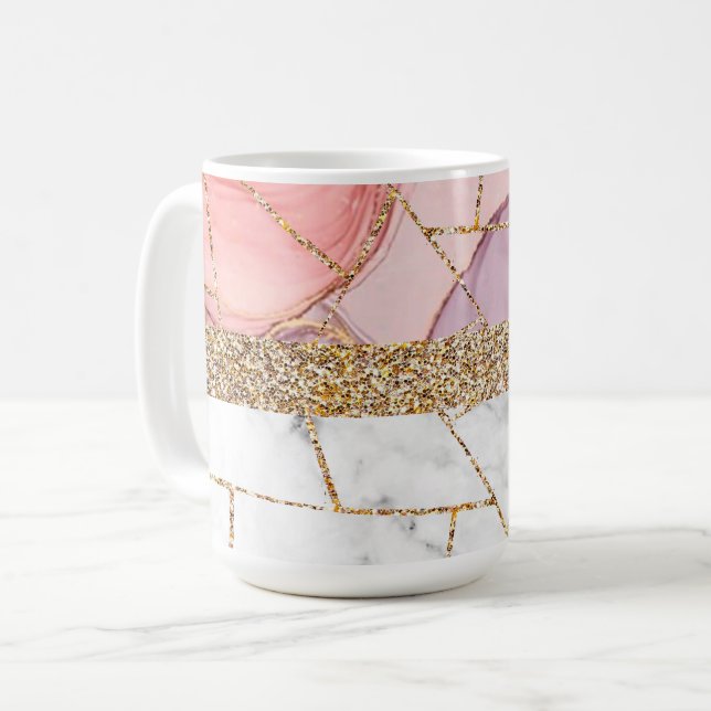 Mug Parties scintillant intérieure de luxe en marbre (Devant gauche)