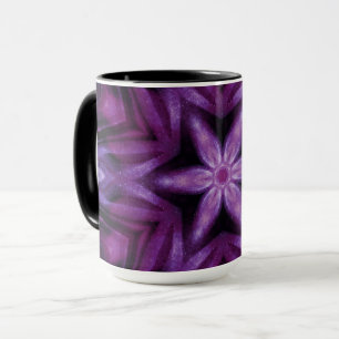 Mug Parties scintillant mauve Coeur et fleurs Kaleidos