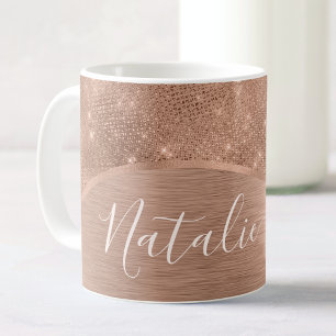 Mug Parties scintillant métal Rose or personnalisé