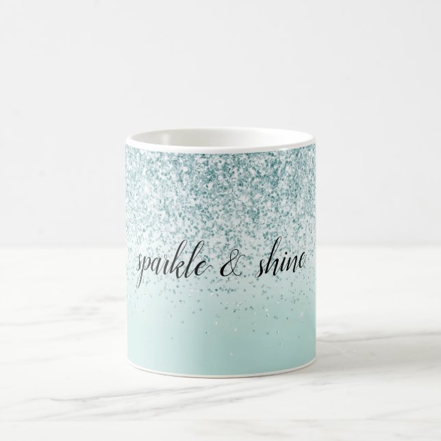 Mug Parties scintillant Mint Ombre personnalisée (Centre)