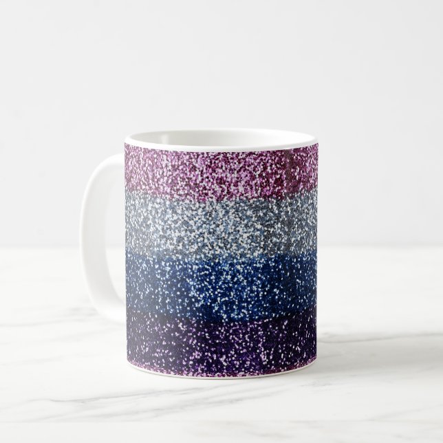 Mug Parties scintillant Ombre bleu violet (Devant gauche)