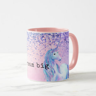 Mug Parties scintillant Ombre rose violet Unicorn