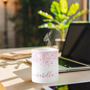 Mug Parties scintillant rose blanc nom de la poussière