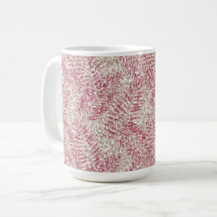 Mug Parties scintillant rose crème Glitz Feuilles trop