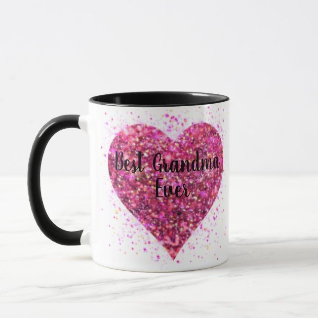 Mug Parties scintillant rose étincelle coeur meilleur  (Gauche)
