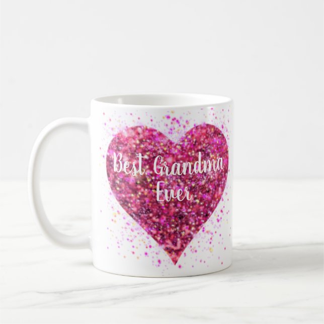 Mug Parties scintillant rose étincelle coeur meilleur  (Gauche)