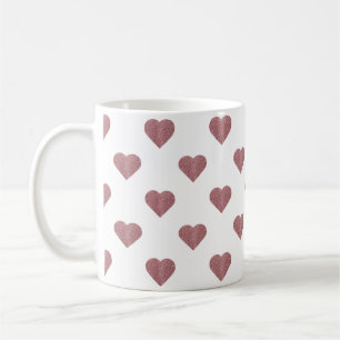 Mug Parties scintillant Rose Gold Coeurs Arrière - pla