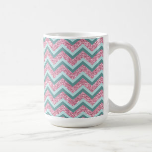 Mug Parties scintillant rose Motif ZigZag