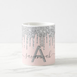 Mug Parties scintillant rose vierge argent gouttes mon