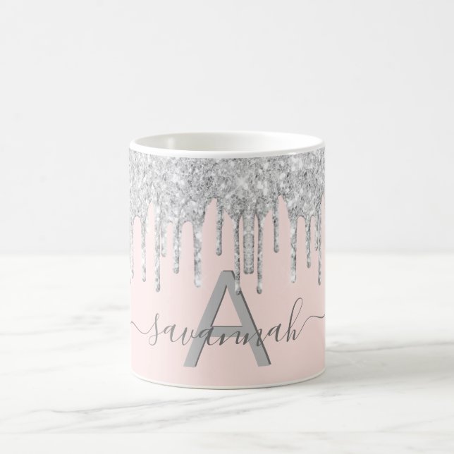 Mug Parties scintillant rose vierge argent gouttes mon (Centre)